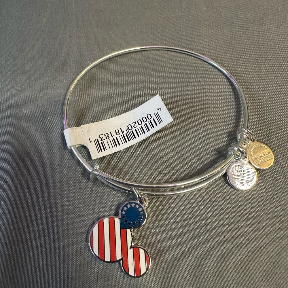 Alex and Ani Disney Parks Silver Mickey Mouse American Flag Charm